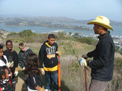 A youth crew working with Ryan Jones. Photo: GGNPC
