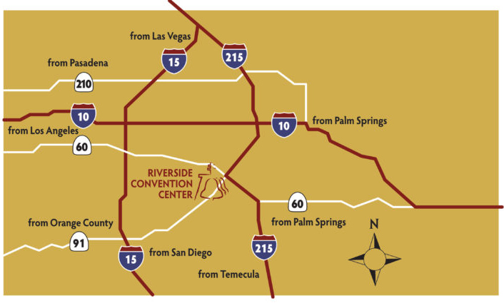 Riverside Convention Center Freeways Map