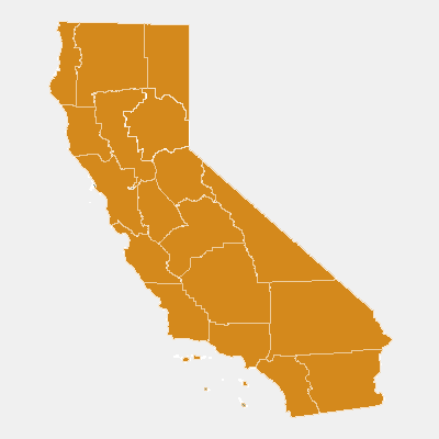 Map of California all orange